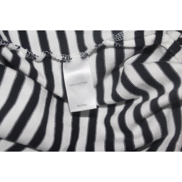 J Jill Shift Dress Navy & White Striped Pockets Knee Length Cotton Womens PM NWT - Picture 10 of 10